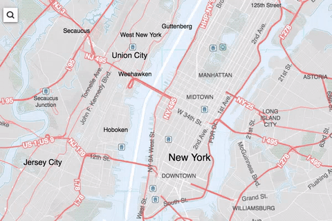 Geocoding: As text is entered, an address is matched and location found.